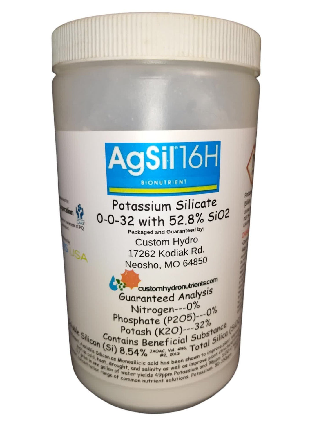 "AgSil 16H potassium silicate powder – white crystalline supplement for exotic plant care"